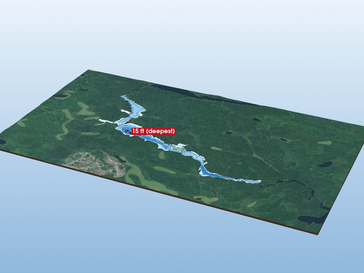 Depth map of Lower Minnipuka Lake