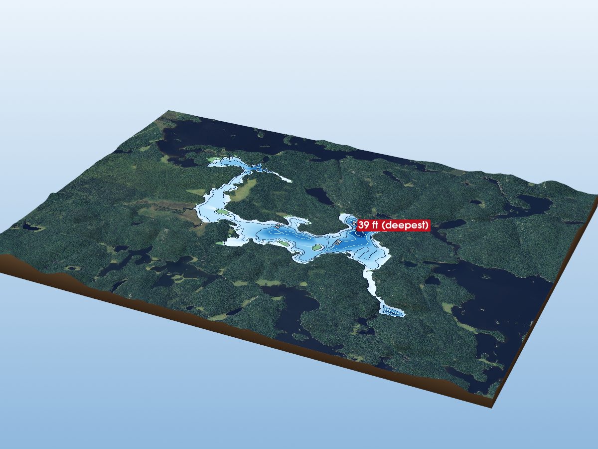 Depth map of Lower Prairie Bee Lake