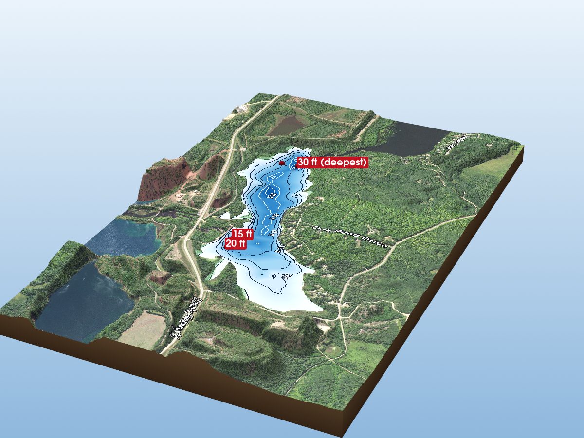 Depth map of Lower Prairie Lake