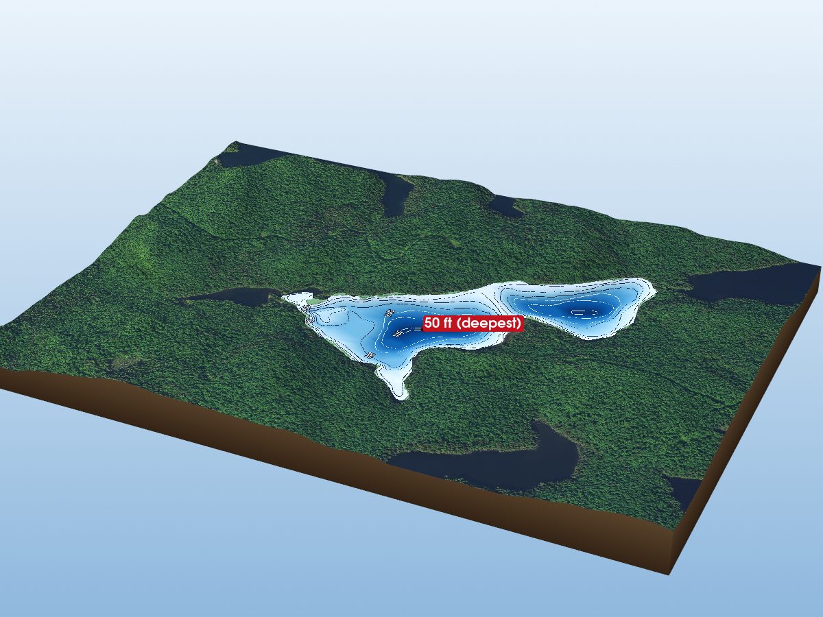 Depth map of Lower Raven Lake
