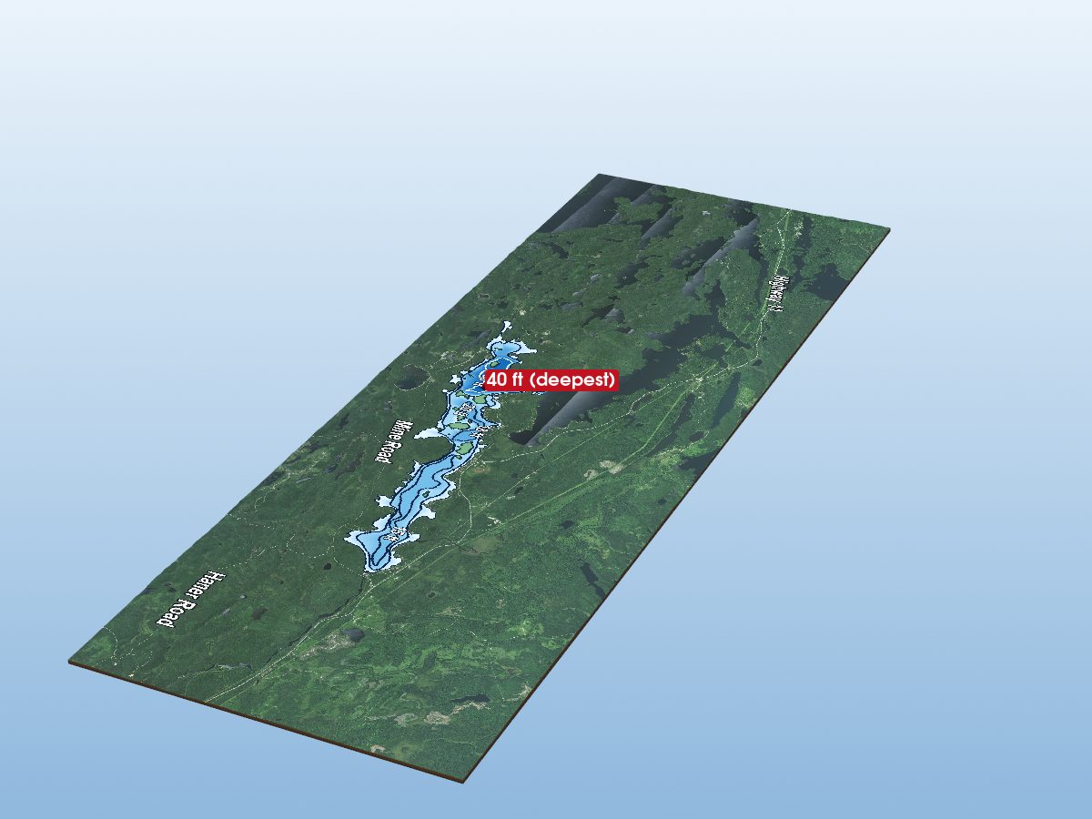 Depth map of Lower Shebandowan Lake