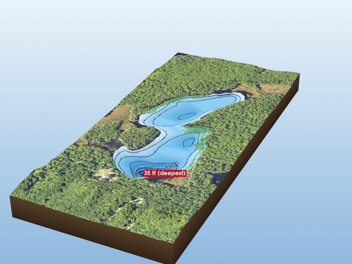 Depth map of Lower Shoe Lake