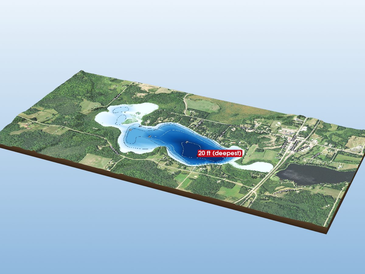 Depth map of Lower (South) Island Lake