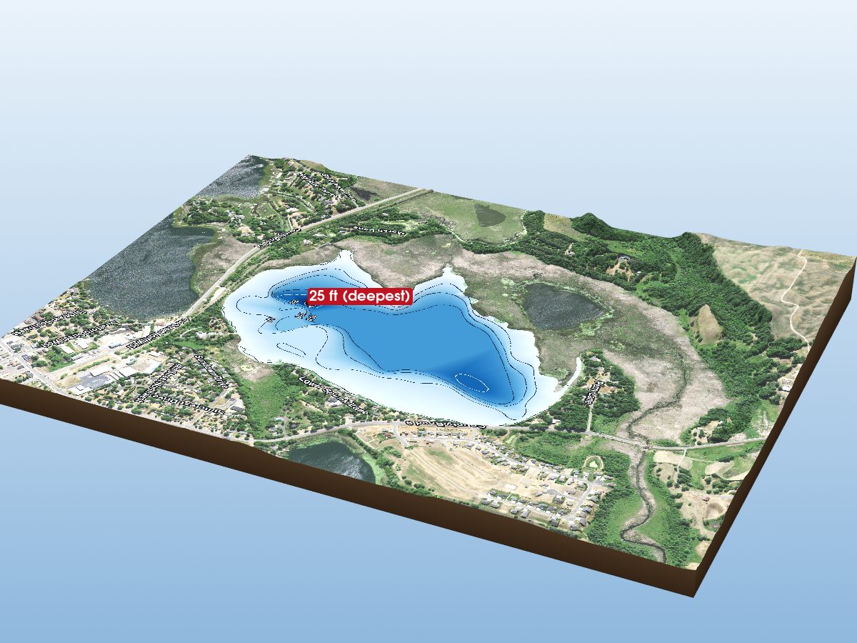 Depth map of Lower Spunk Lake