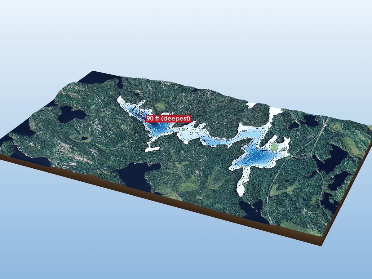Depth map of Lower Stewart Lake