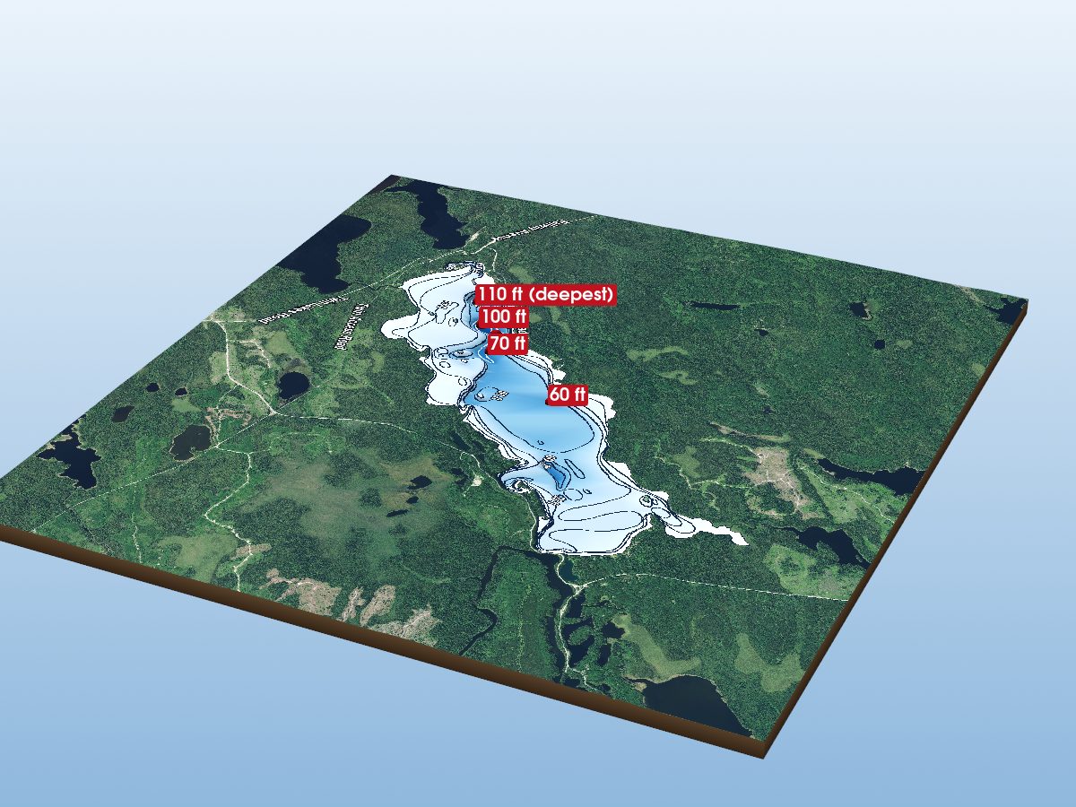 Depth map of Lower Twin Lake