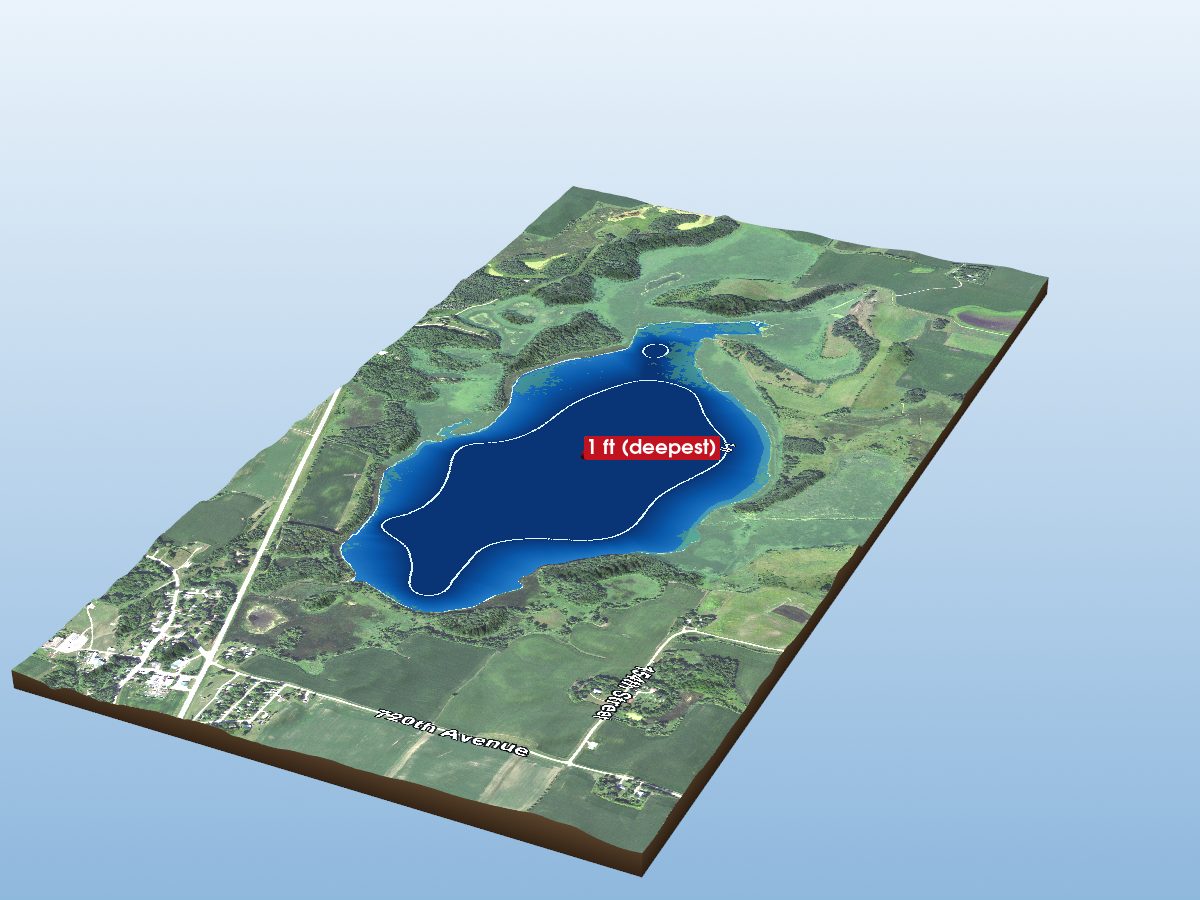 Depth map of Lower Twin Lake