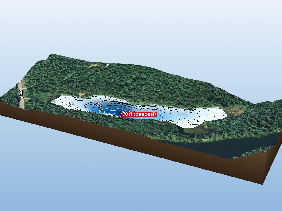 Depth map of Lower Twin Lake