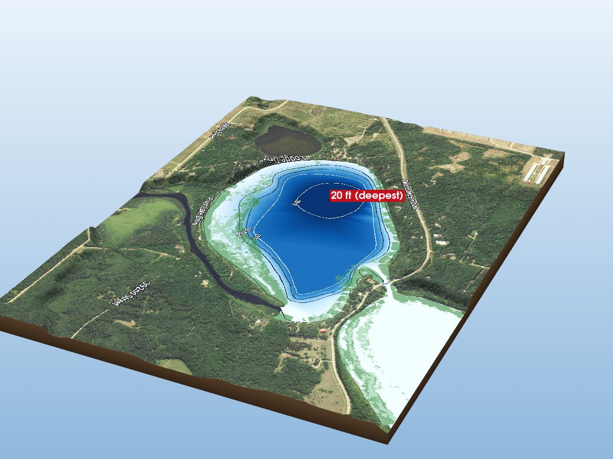 Depth map of Lower Twin Lake