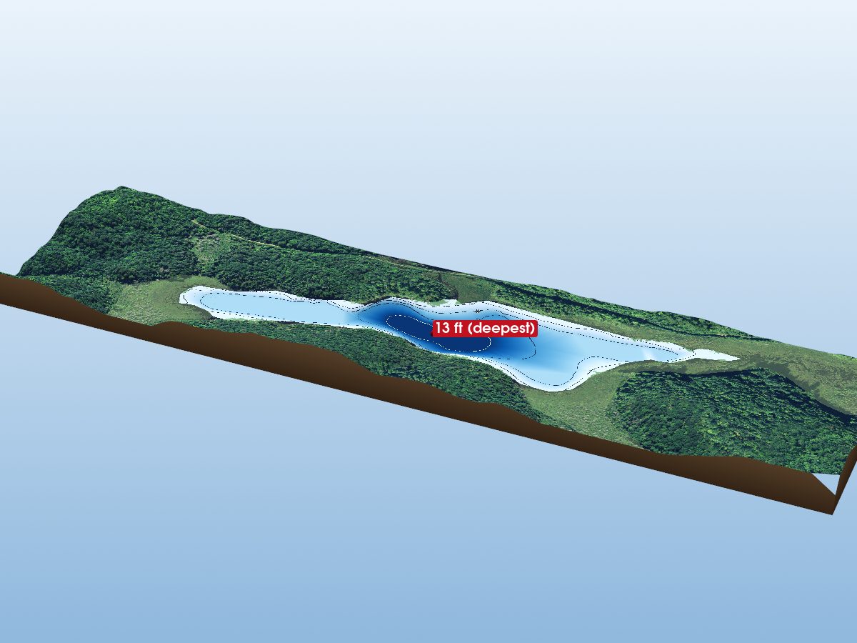 Depth map of Lowrie Lake