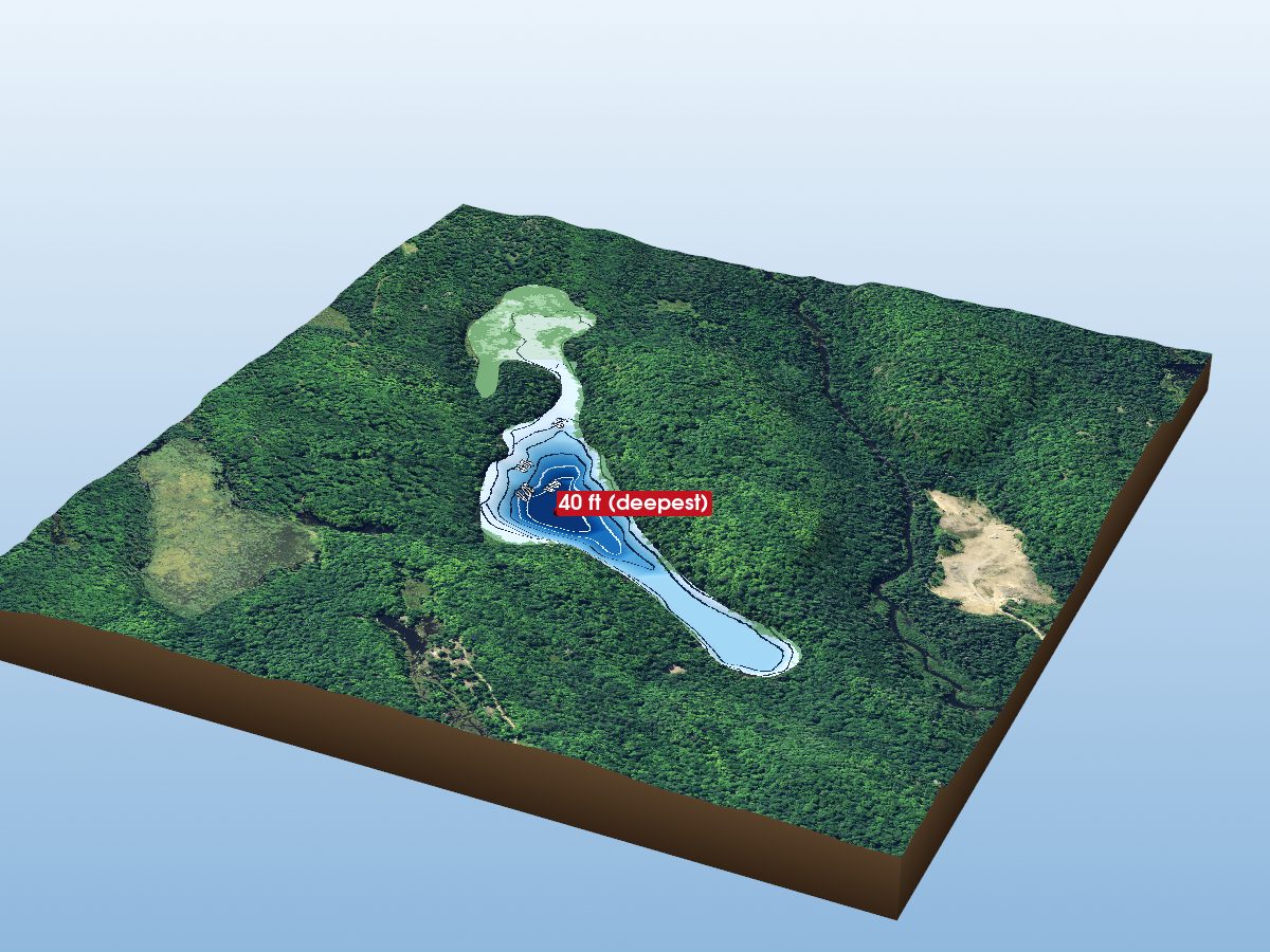 Depth map of Lowry Lake