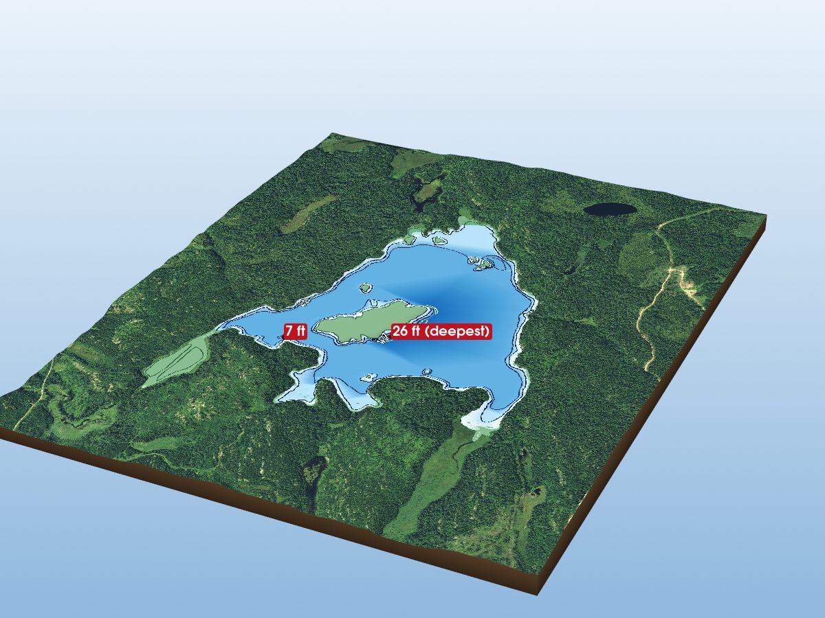 Depth map of Lowry Lake