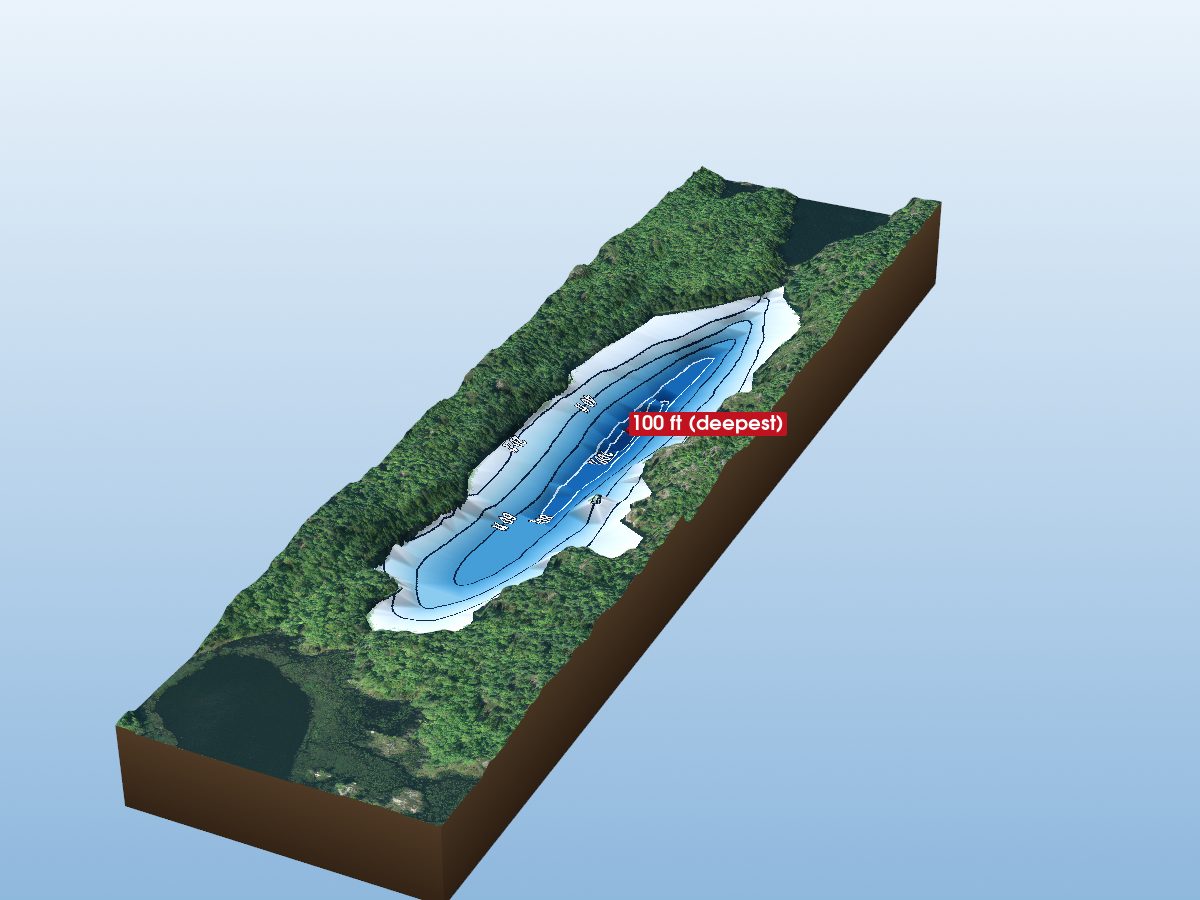 Depth map of Loyst Lake
