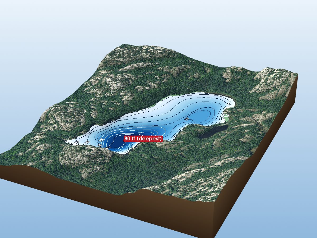Depth map of Lumsden Lake