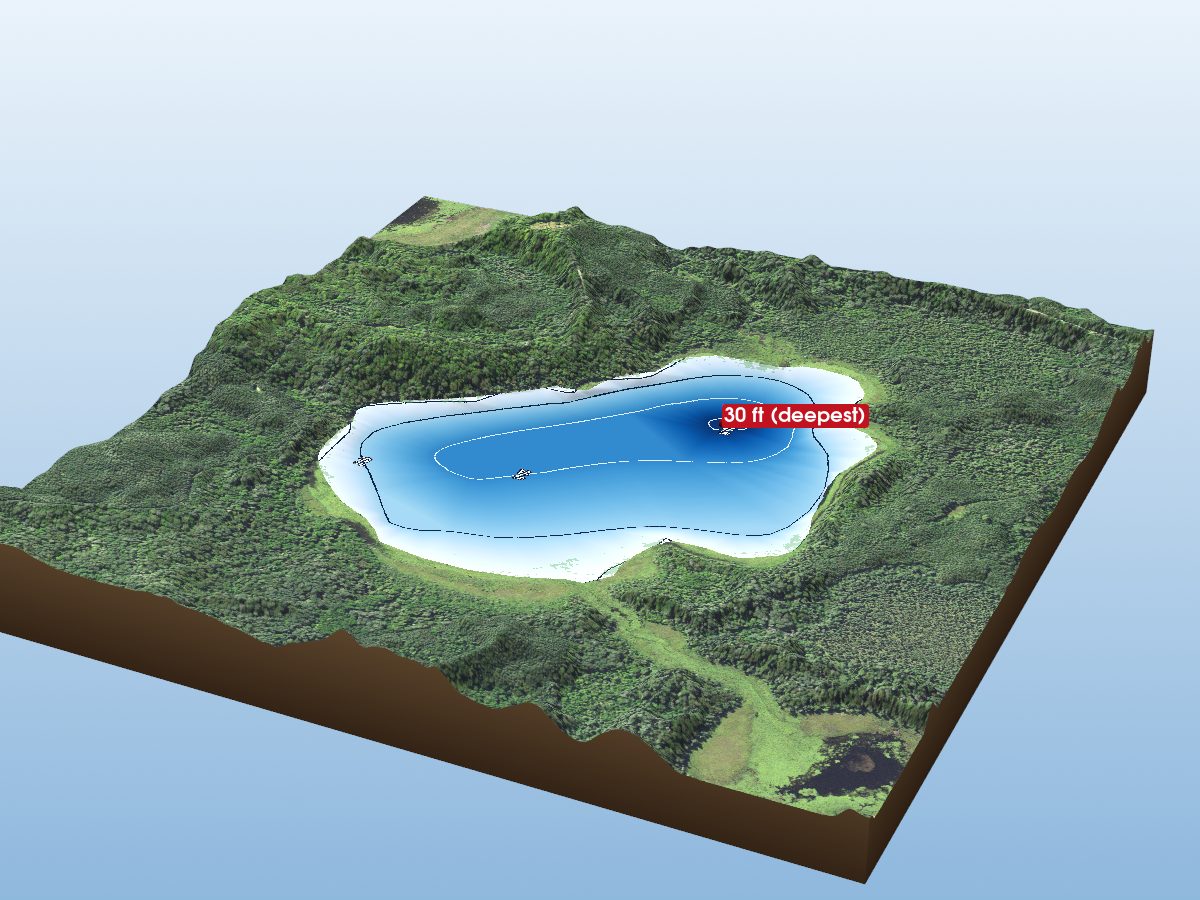 Depth map of Lundeen Lake