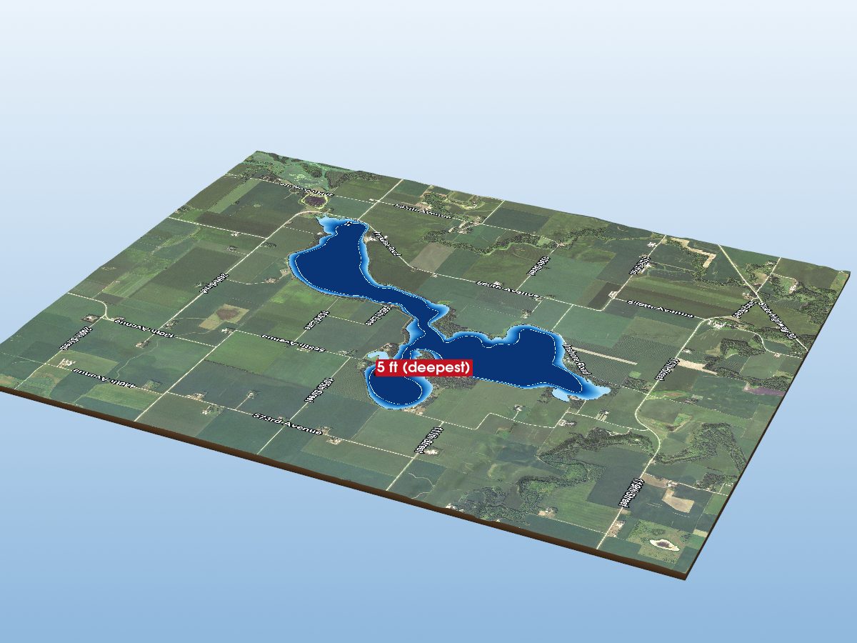 3D depth map of Lura Lake