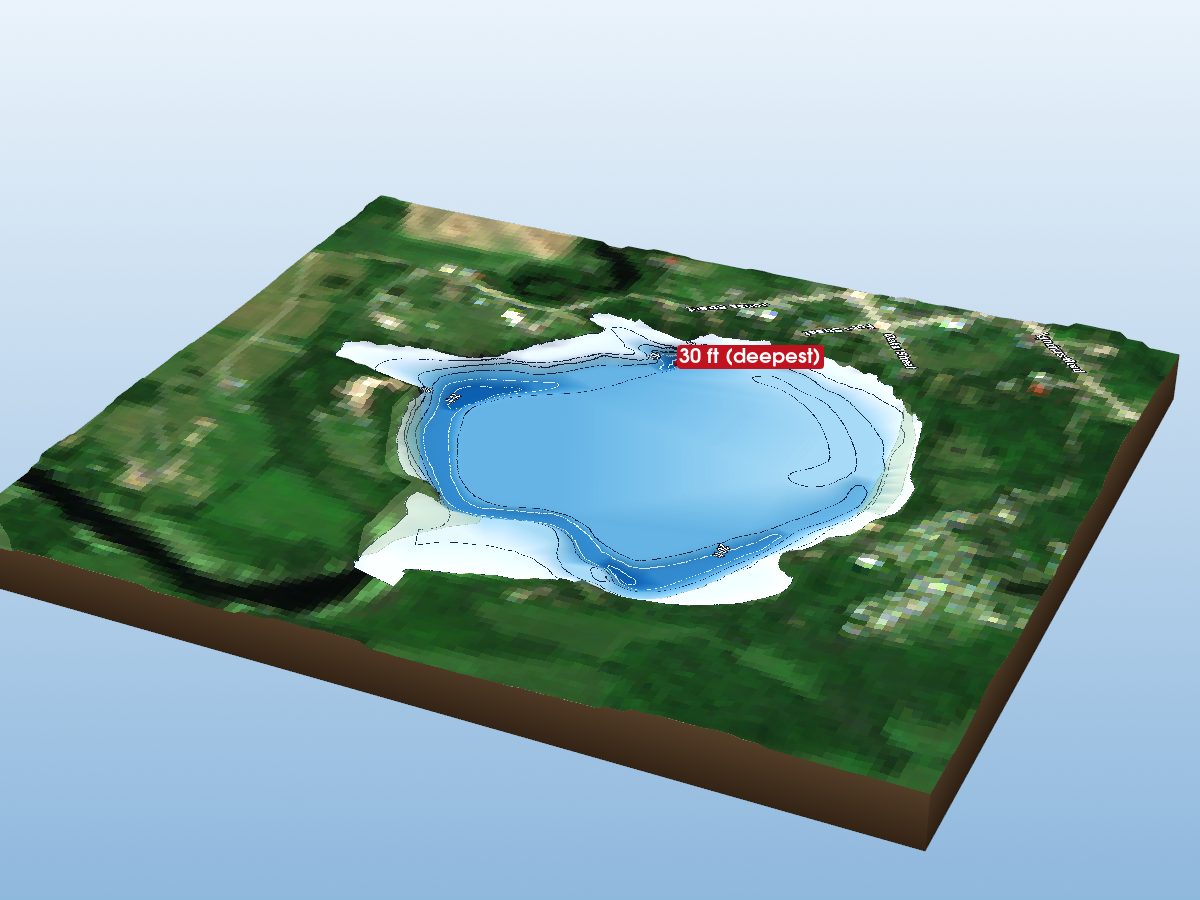 Depth map of Lyndhurst Lake