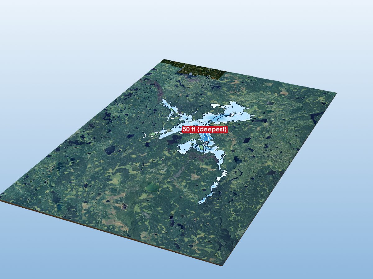 Depth map of MacDowell Lake