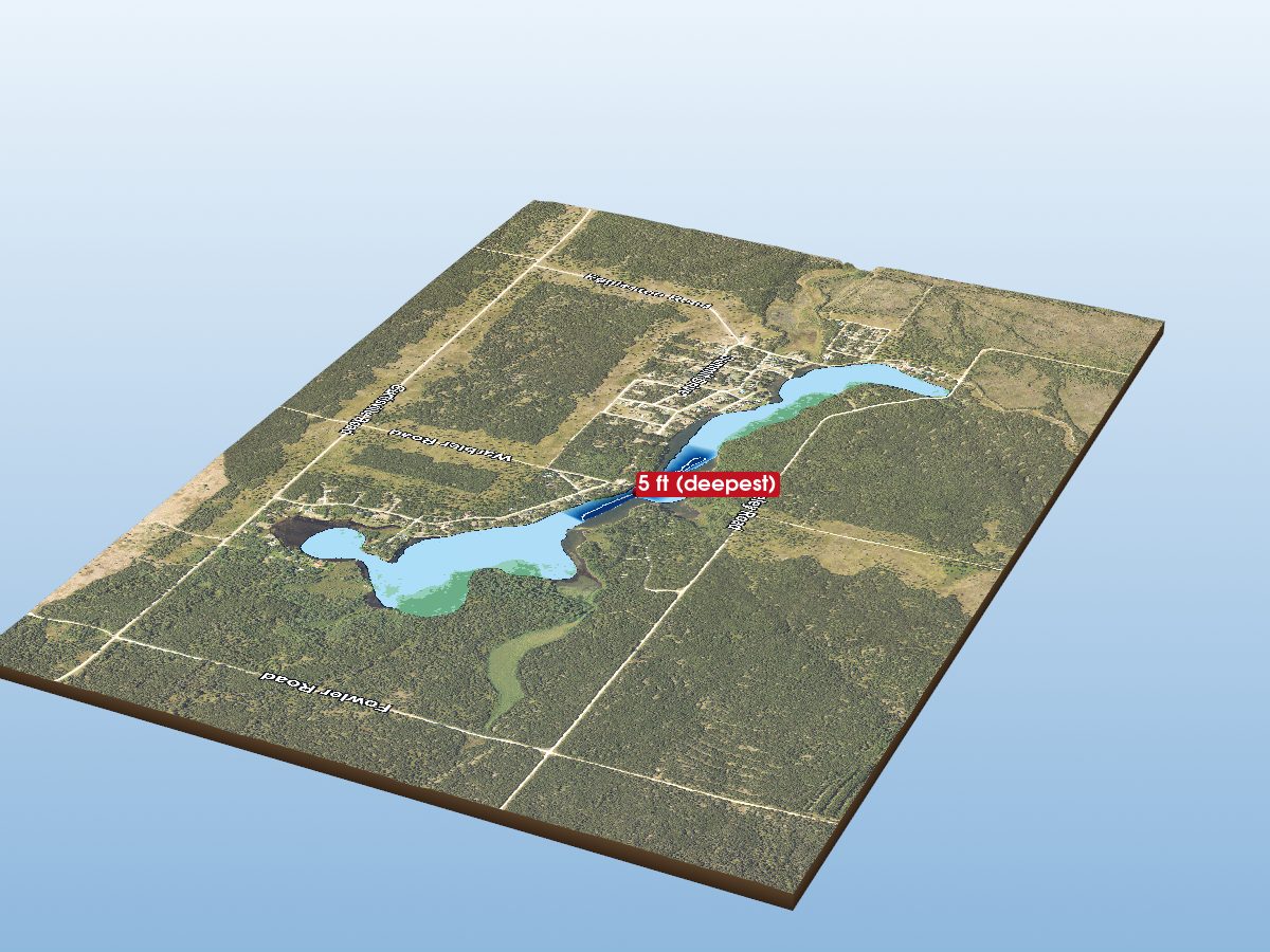 Depth map of Mack Lake