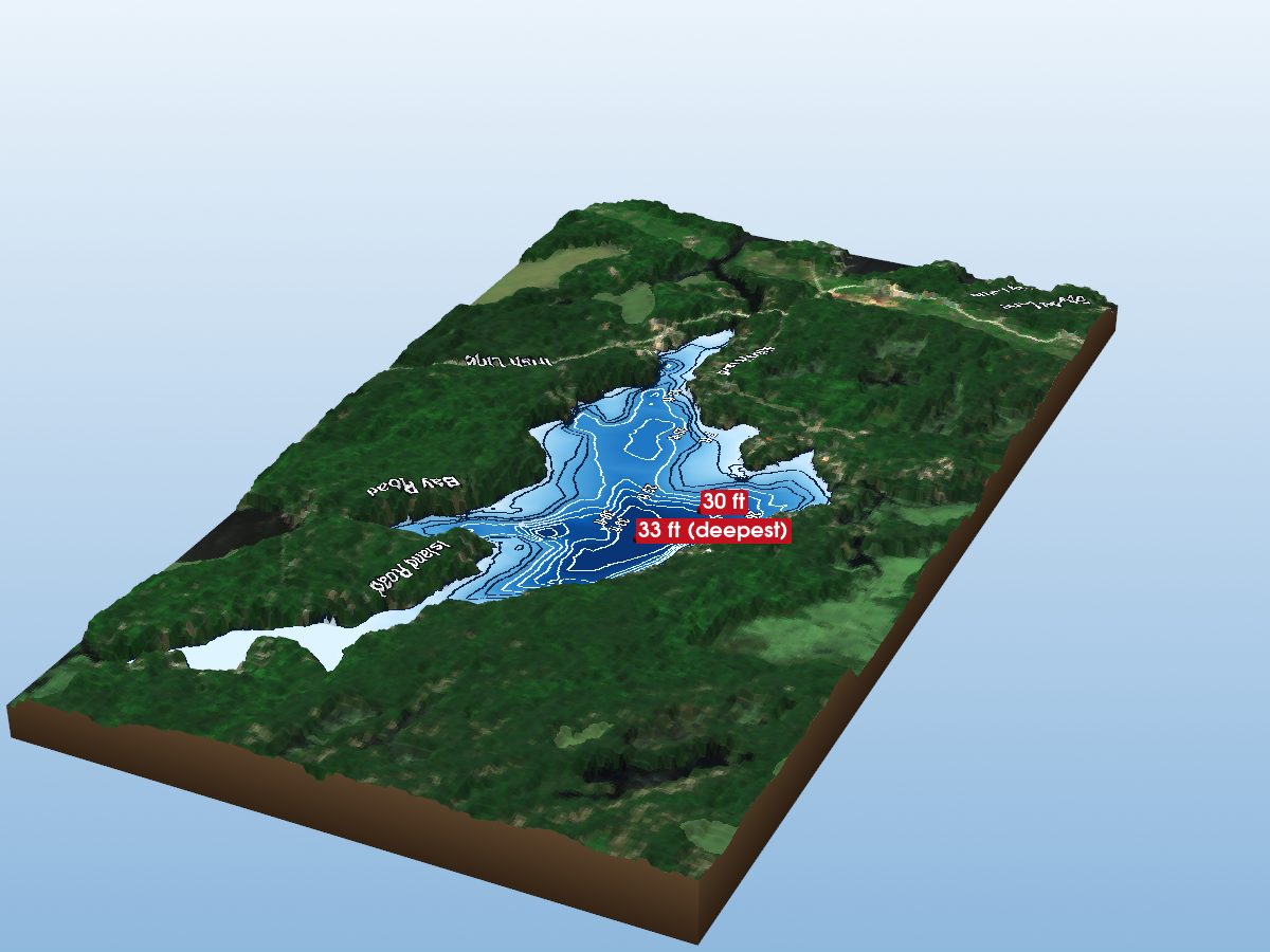Depth map of MacLean Lake