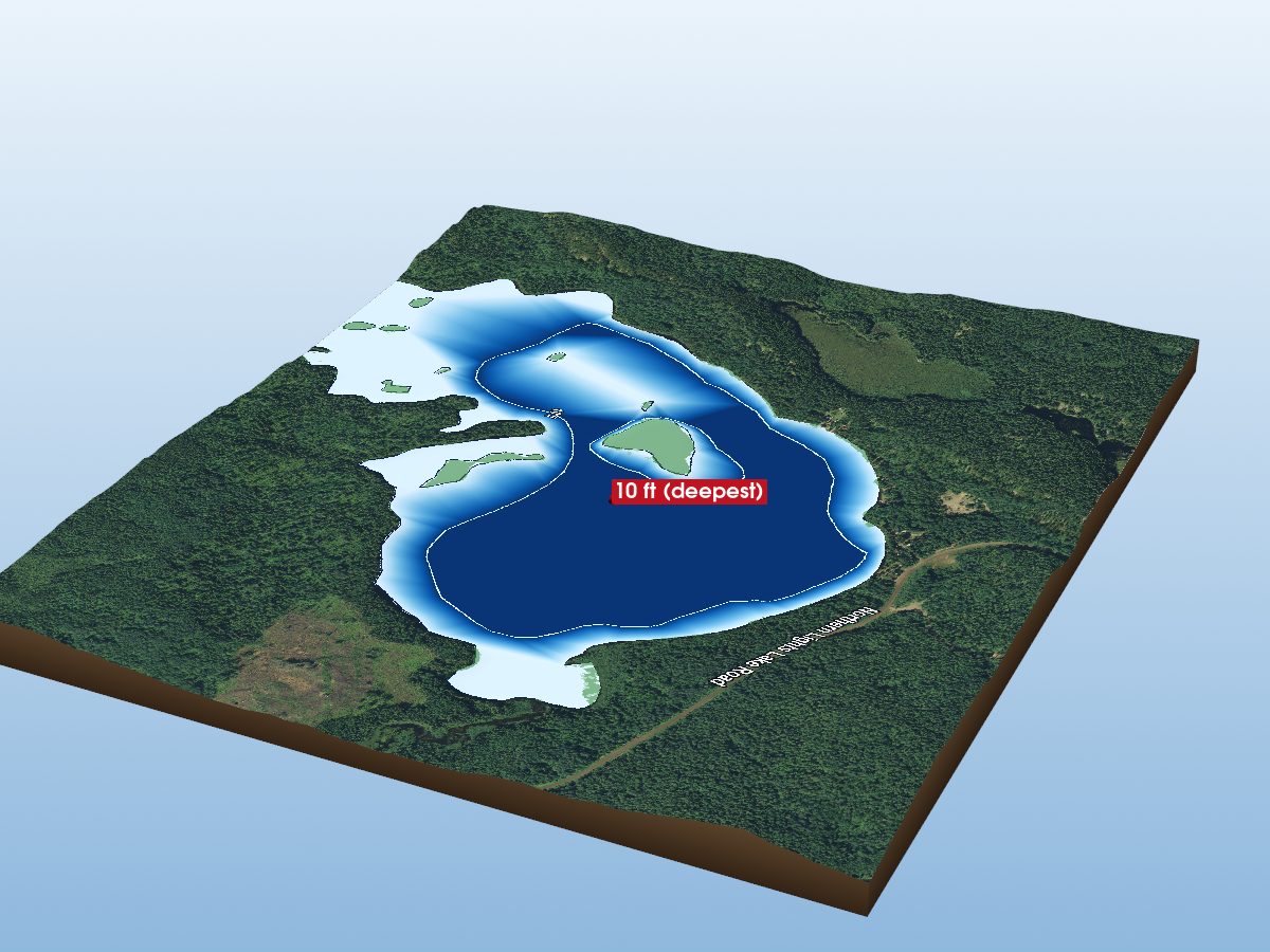 Depth map of Madalaine Lake