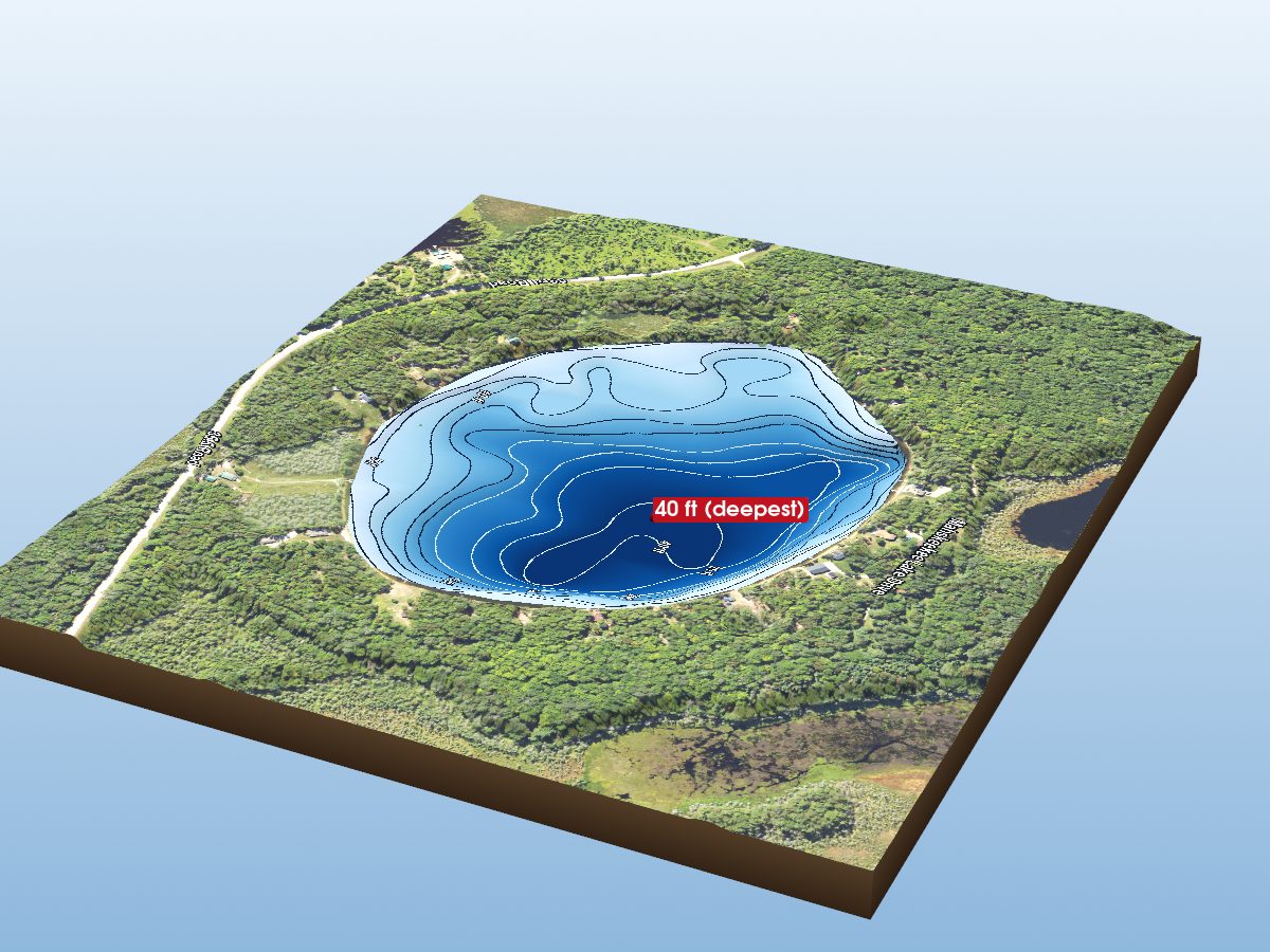 Depth map of Mahskeekee Lake