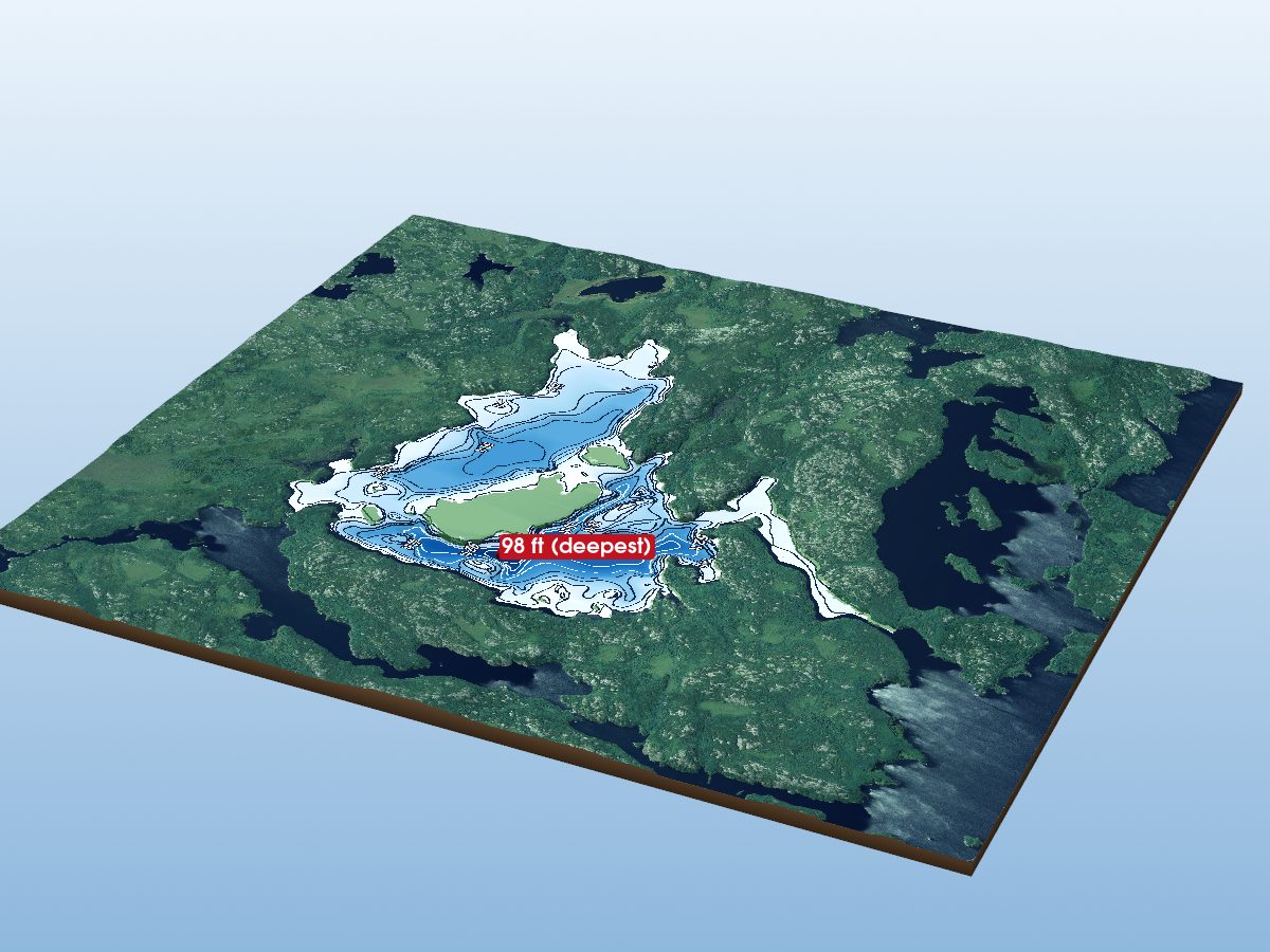 Depth map of Malaher Lake