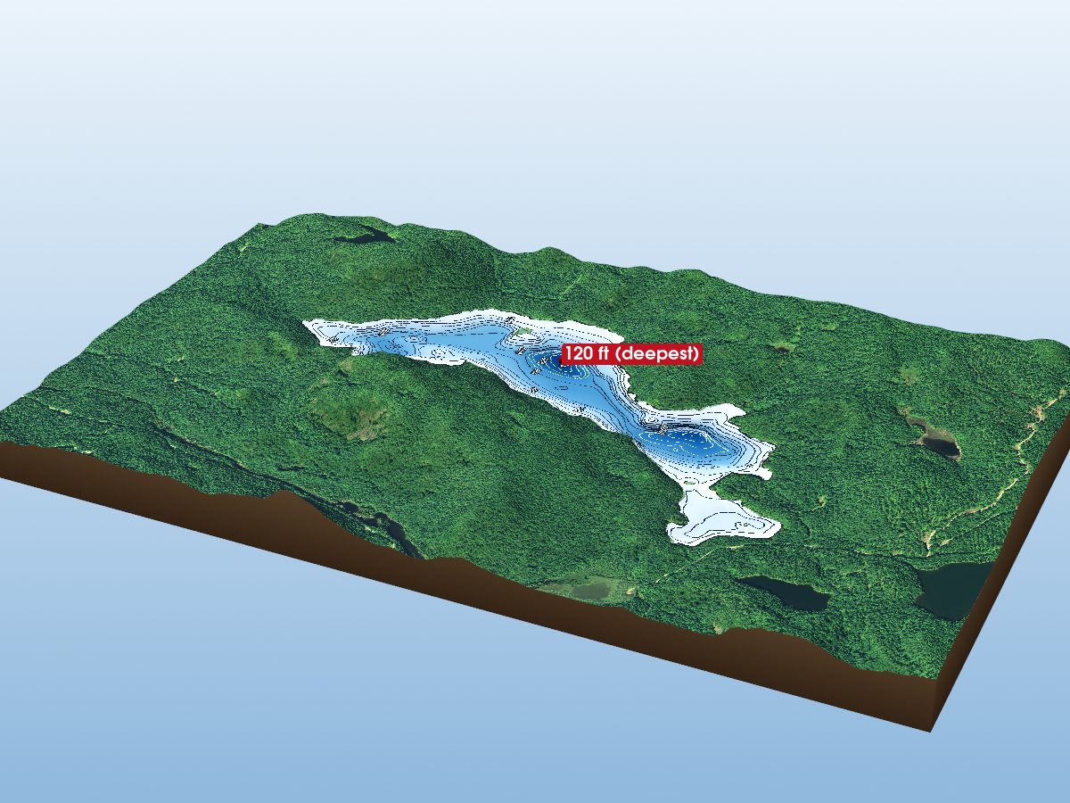 Depth map of Mamainse Lake