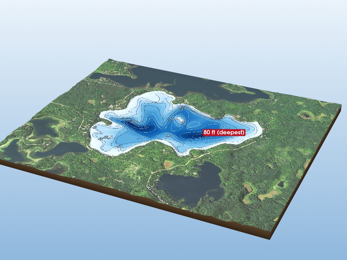 Depth map of Man Lake
