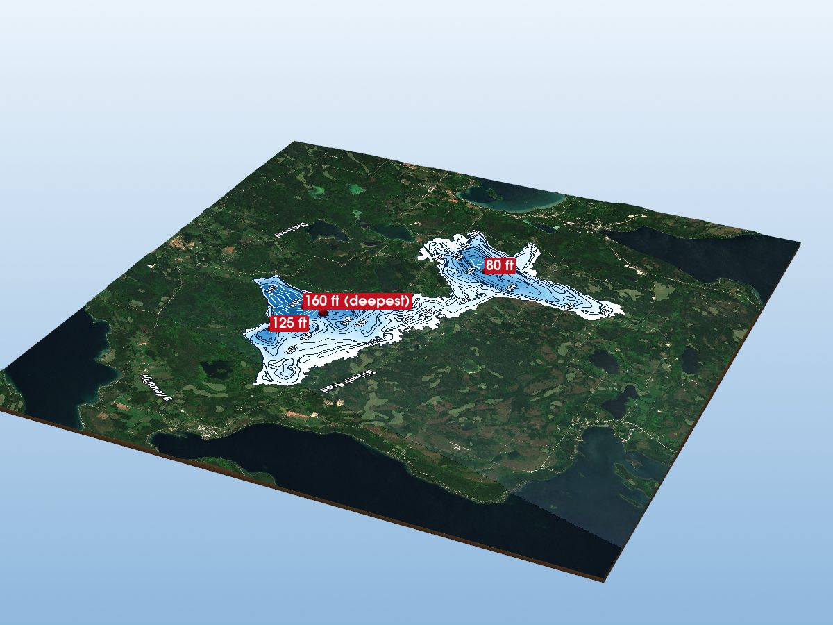 Depth map of Manitou Lake