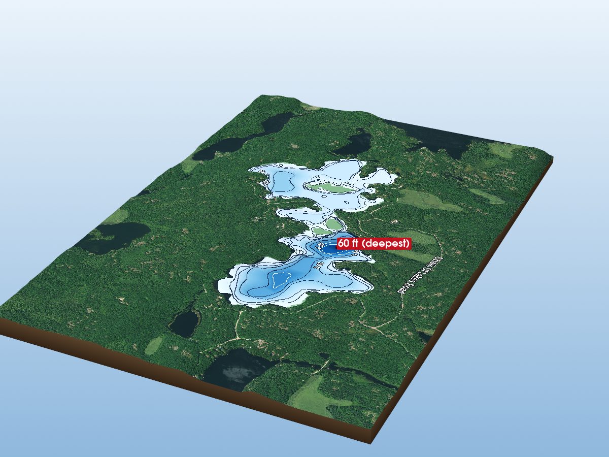 Depth map of Manitouwaba Lake