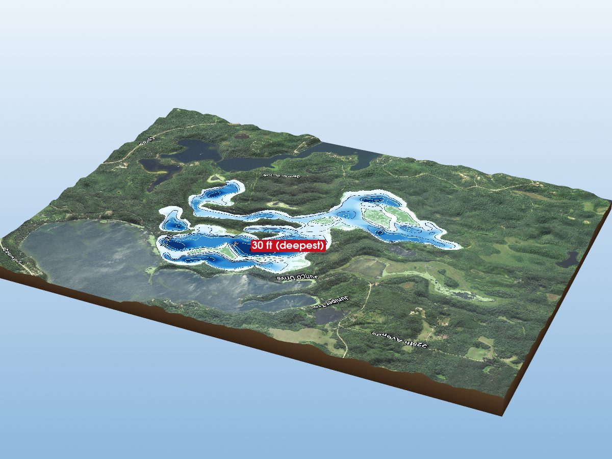 Depth map of Mantrap Lake (Middle Basin)