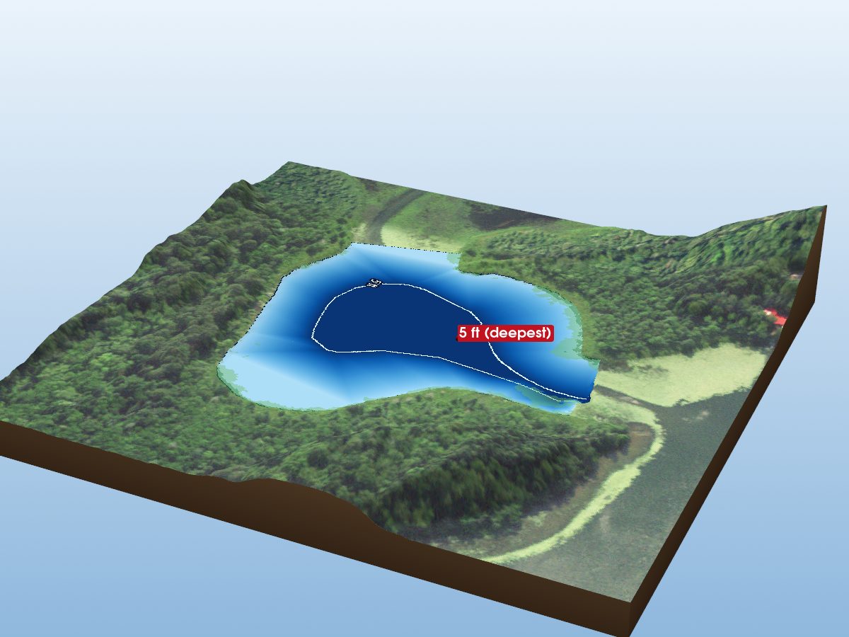 Depth map of Mantrap Lake (Mirror Bay)