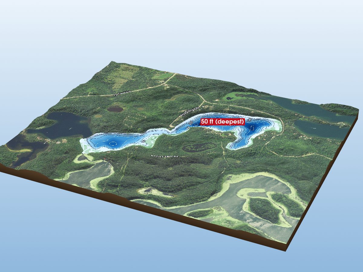 Depth map of Mantrap Lake (West Arm)