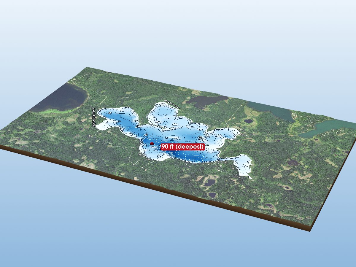 Depth map of Many Point Lake