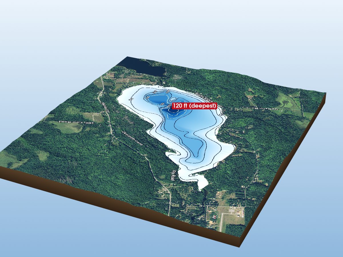 Depth map of Maple Lake