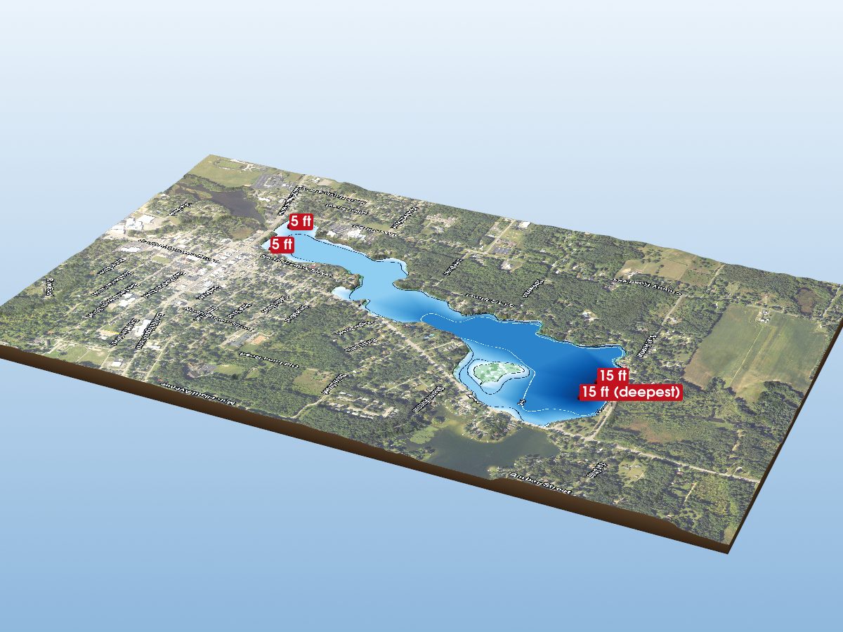 Depth map of Maple Lake