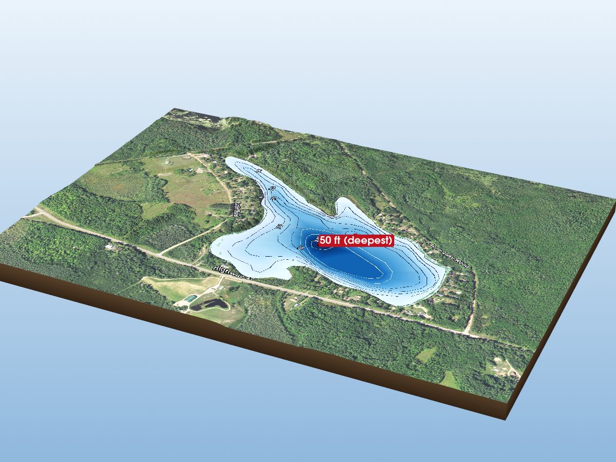 Depth map of Maple Leaf Lake