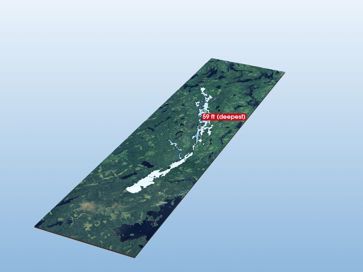 Depth map of Margot Lake