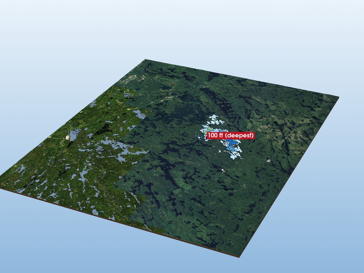 3D depth map of Marmion Lake