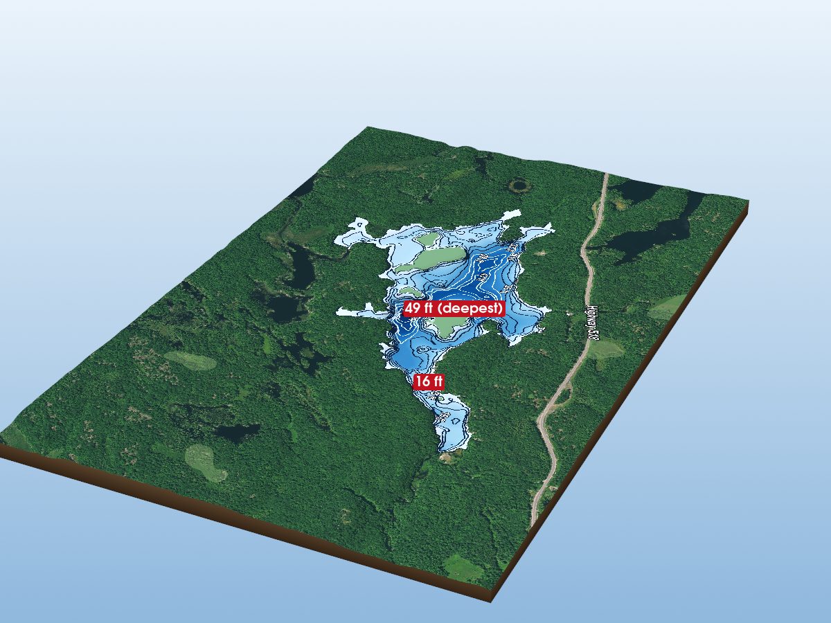 Depth map of Martin Lake