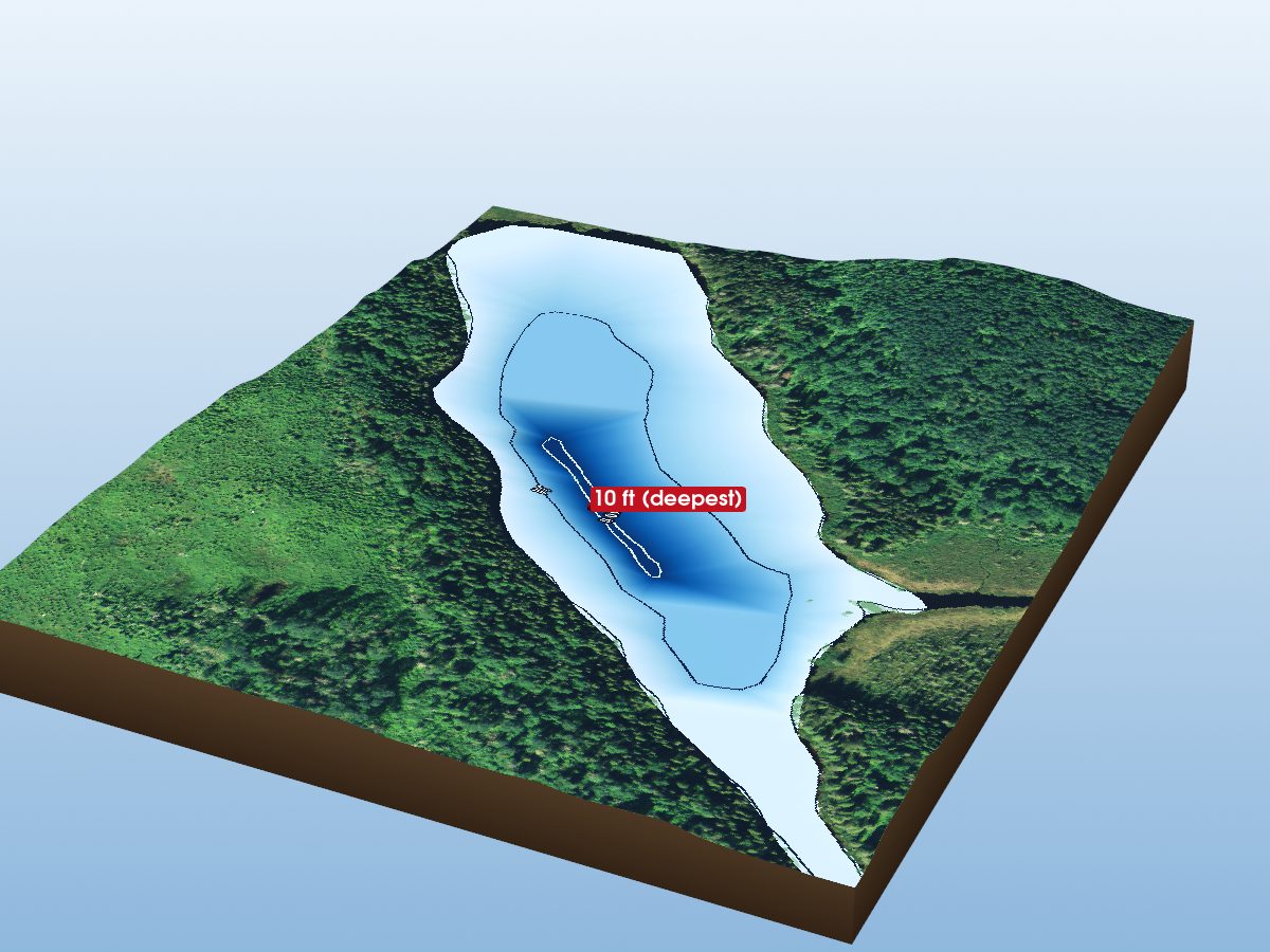 Depth map of Marty's Lake