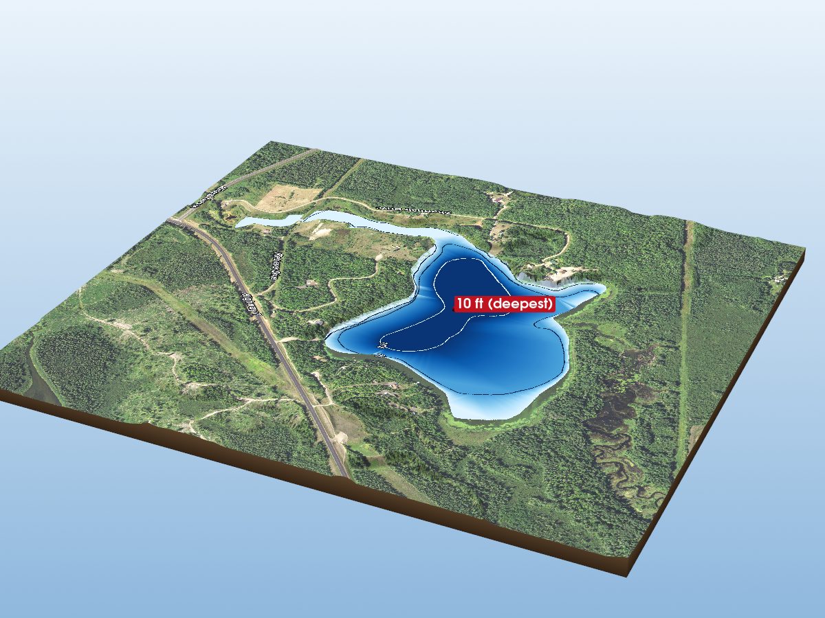 Depth map of Mashkenode Lake