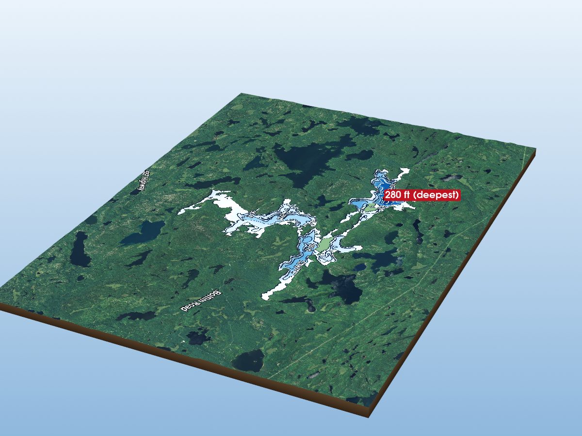 Depth map of Matinenda Lake