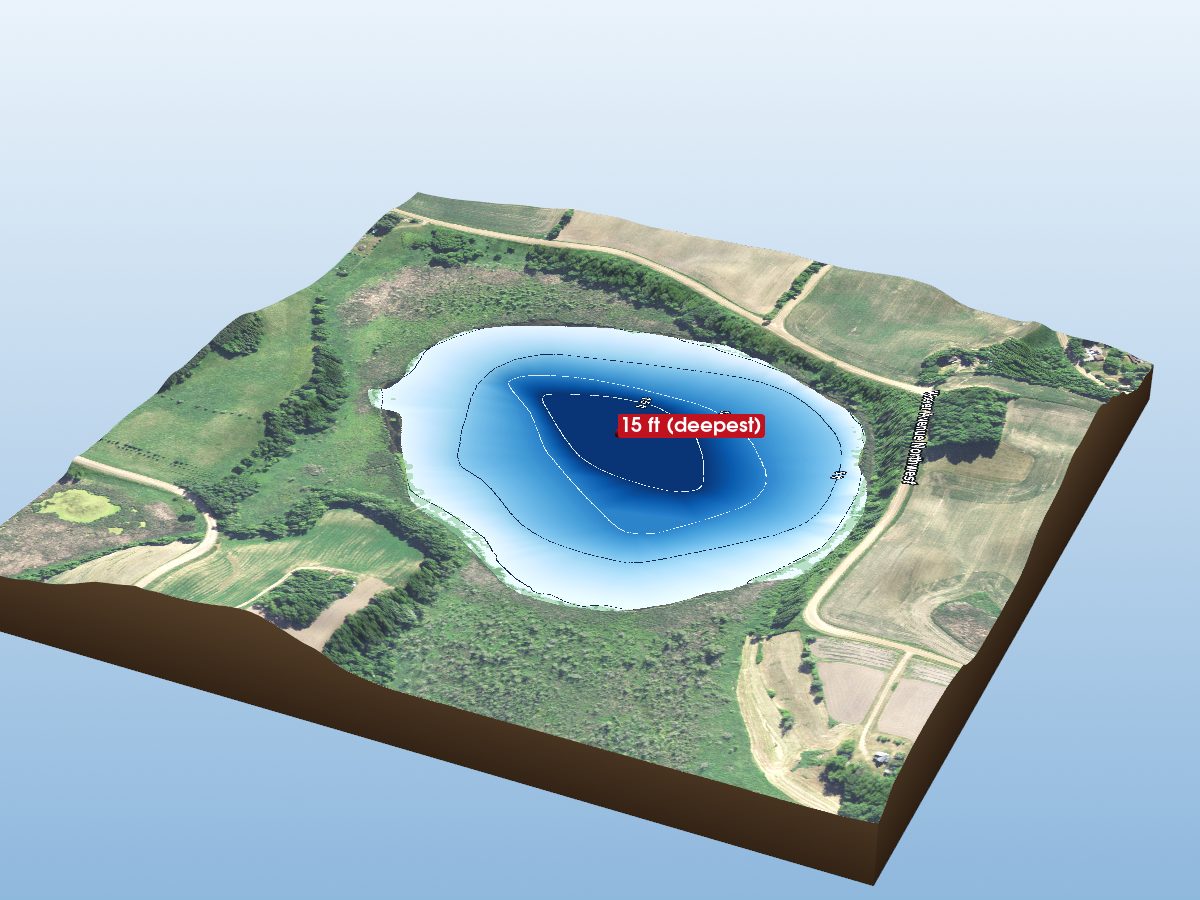 Depth map of Maxim Lake
