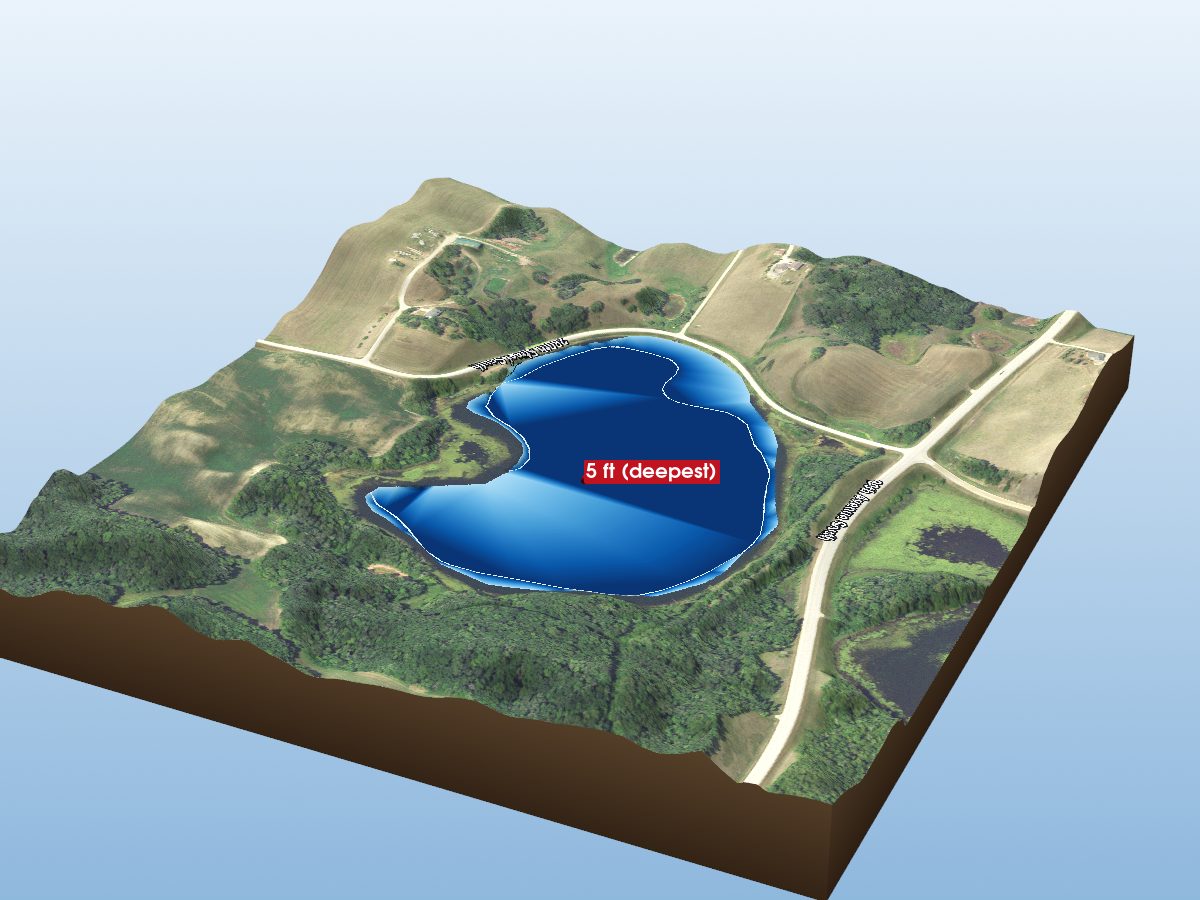 Depth map of Mayfield Lake