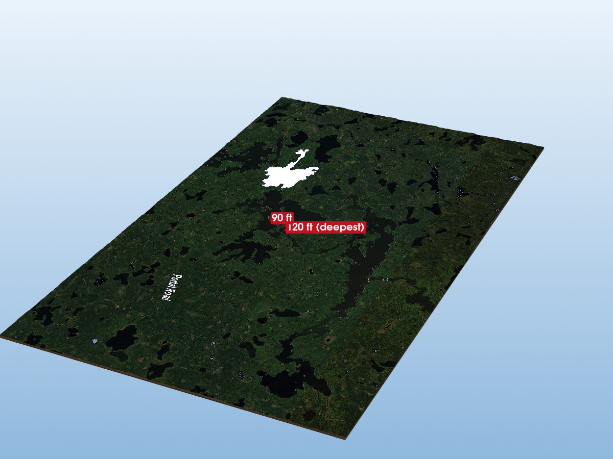 Depth map of Maynard Lake