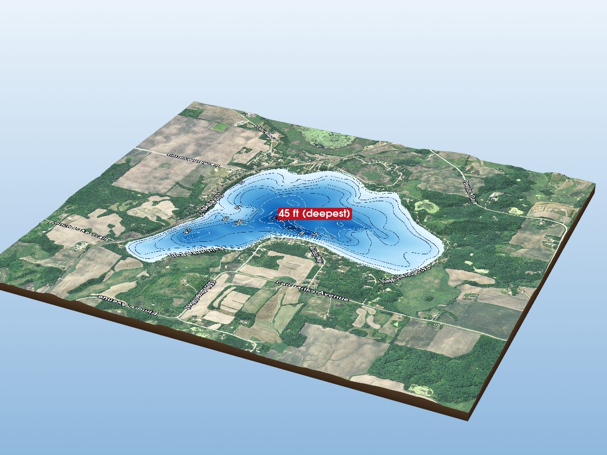 Depth map of Mazaska Lake