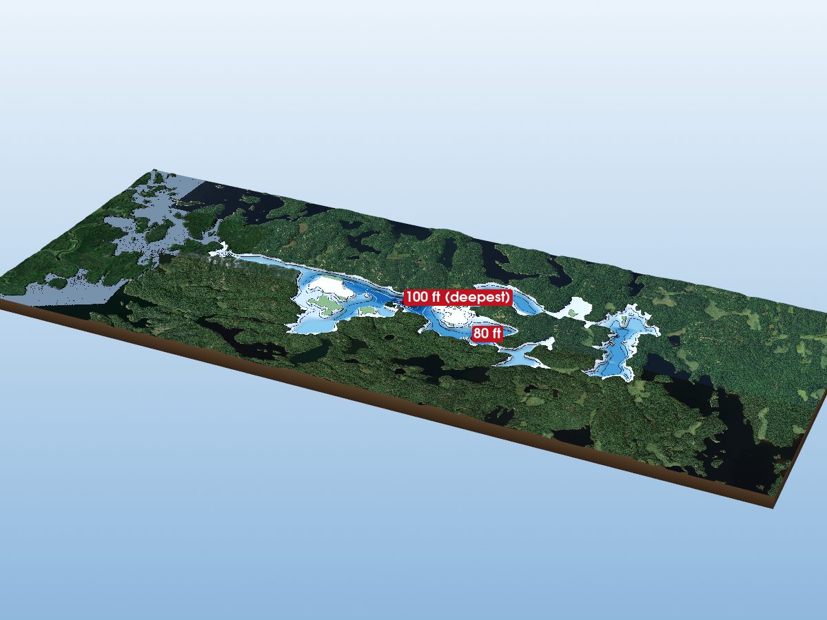 Depth map of McAree Lake