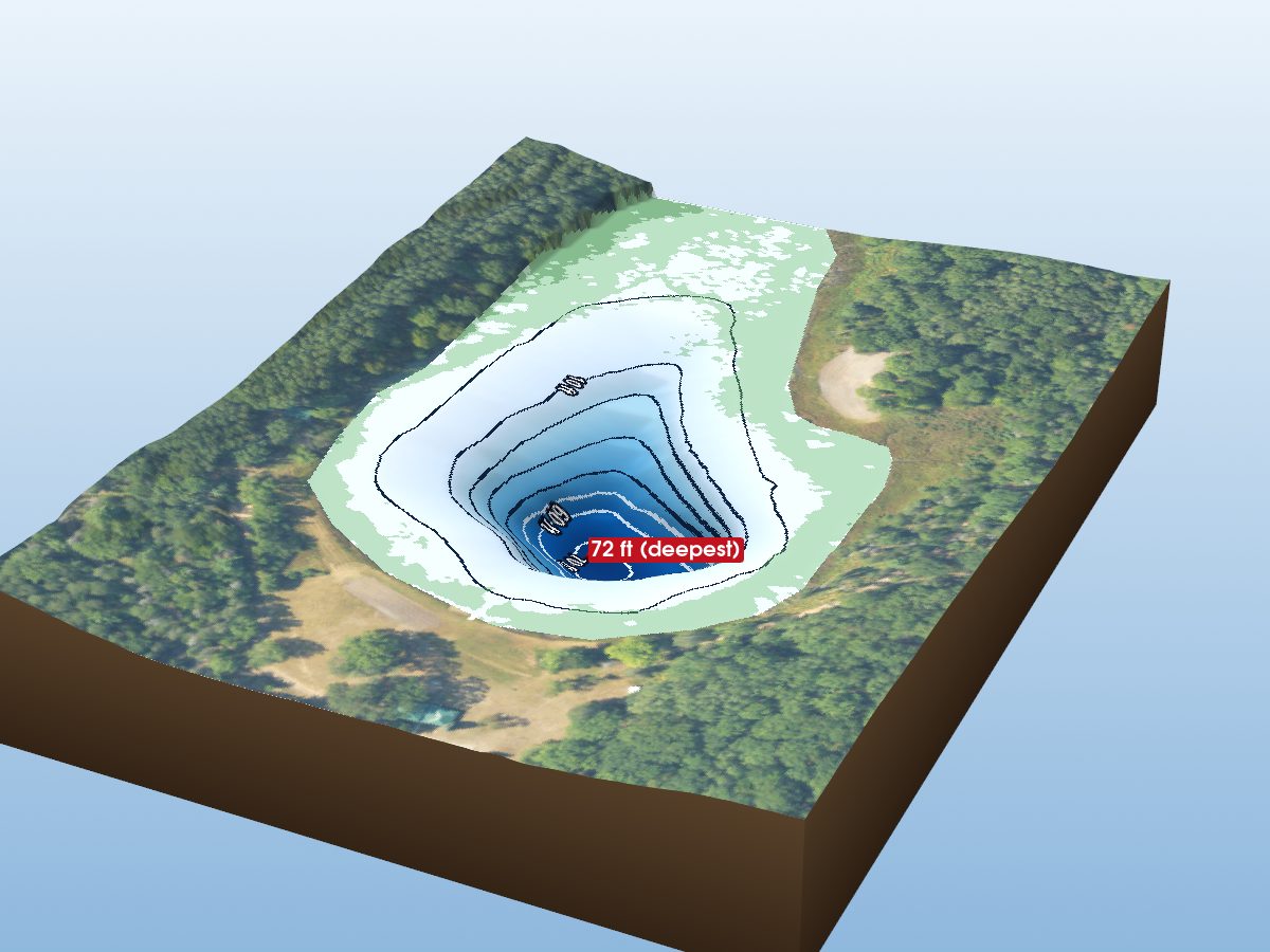 Depth map of McAvoy Lake